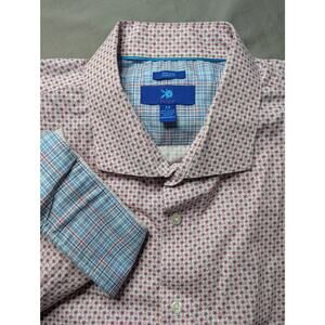 Egara Men Classic Fit Purple Pink Flower Print Button Down 3X